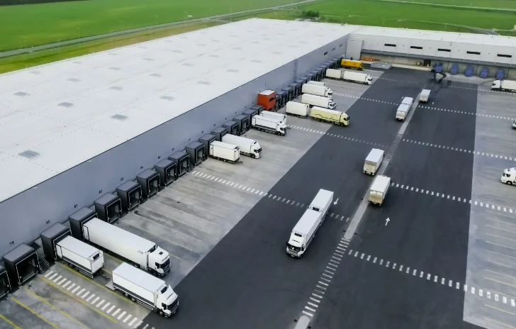 Parking lot on grassy land